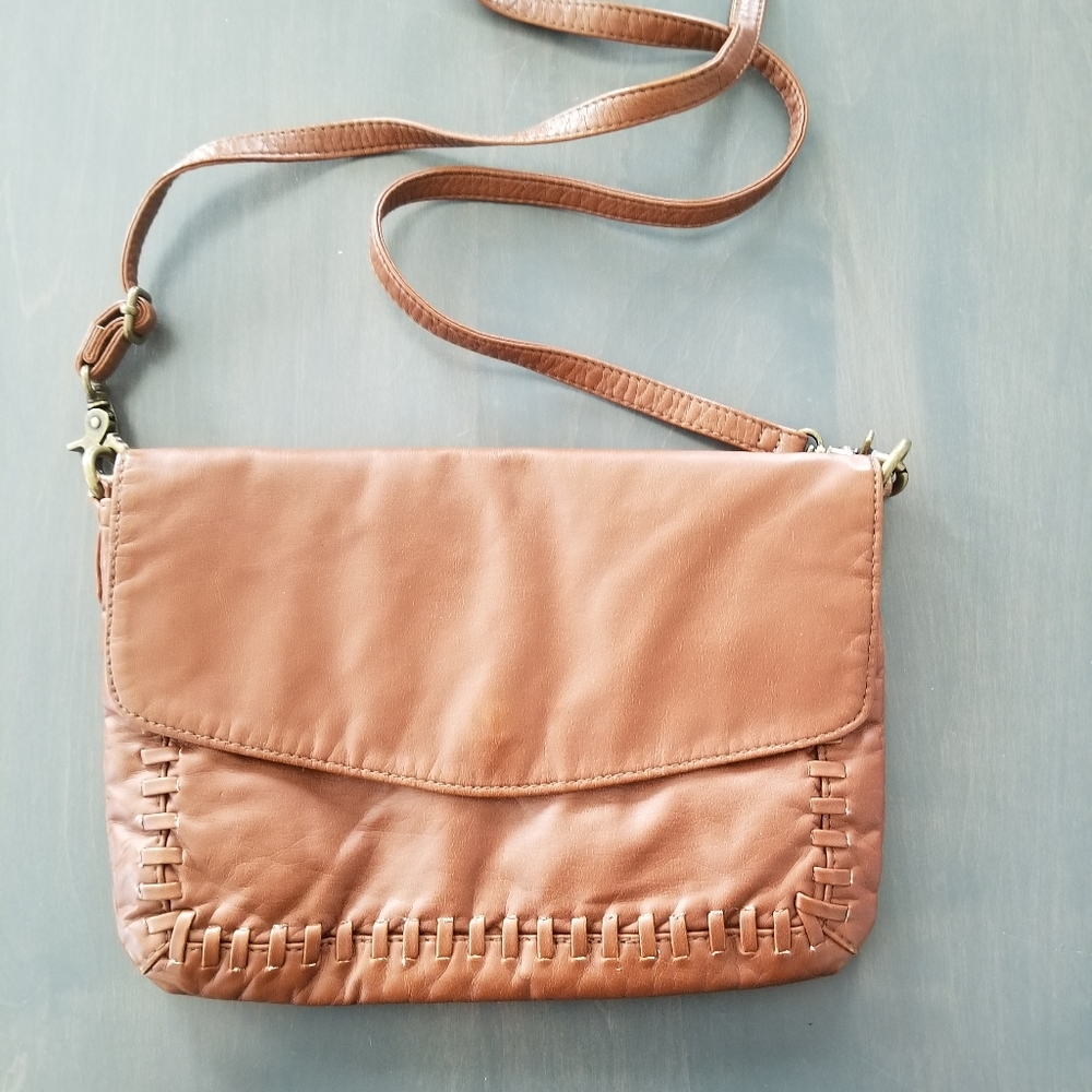 Brown leather-like purse